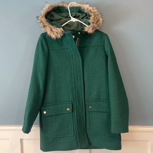 J. Crew Factory Green Vail Parka, Size 2 (New!)